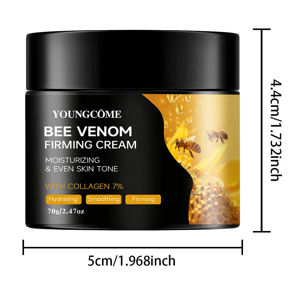 Crème premium au venin d’abeille pour le visage et le cou, boost de collagène, raffermissement et effet liftant de la peau, hydratant naturel non gras, soin doux amélioré