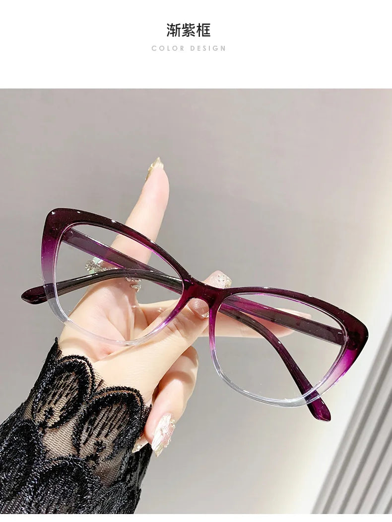Lunettes de lecture tendance pour femmes et hommes, design luxueux, lunettes de presbytie œil de chat, protection anti-lumière bleue pour femme