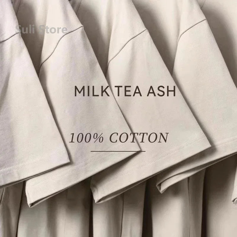T-shirts unisexes 100 % coton 450 g de haute qualité T-shirts blancs T-shirt vierge d’été pour homme T-shirts pour homme