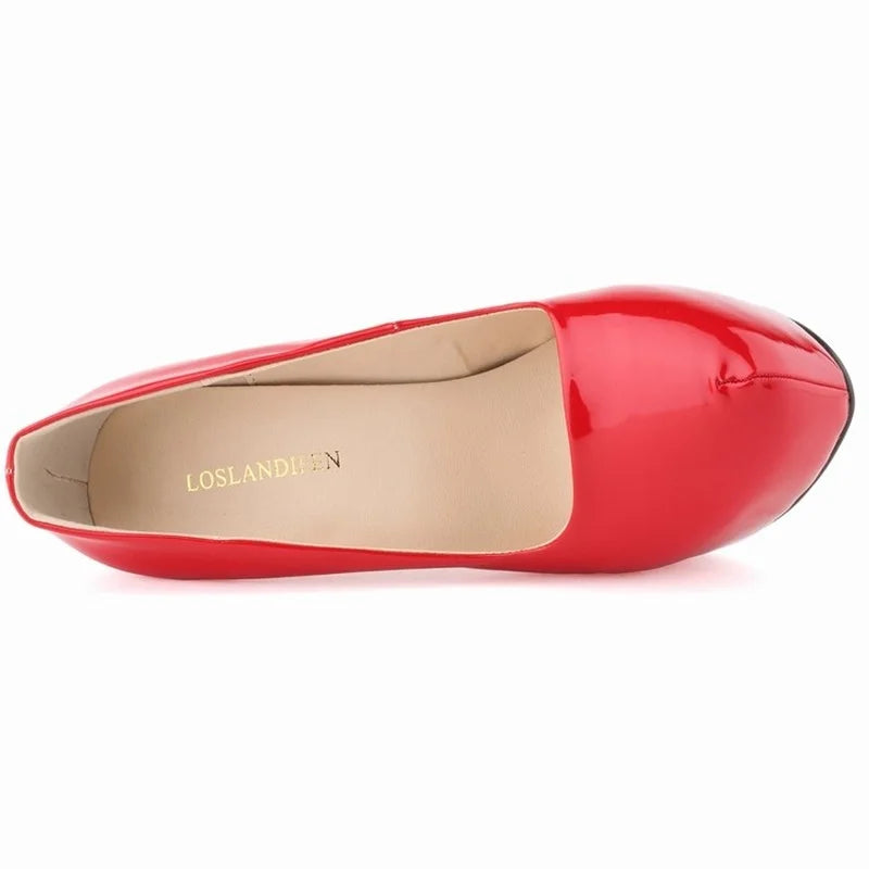 LOSLANDIFEN Escarpins à talons hauts pour femmes 14 cm, bout rond, stilettos, talons femme sexy, chaussures de mariage rouges pour dames, talons plateforme noirs