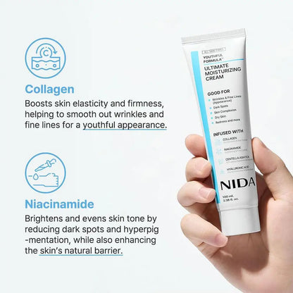 Crème hydratante ultime NIDA anti-âge réparatrice apaisante pour les pores, hydratant réparateur, essence blanchissante réduisant les rougeurs, soin de la peau