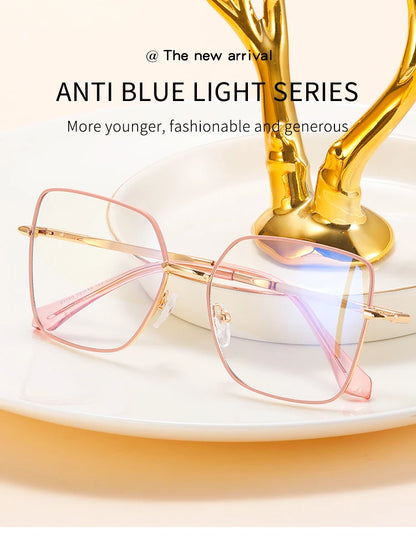 JMISUS Fashion Femme Lunettes optiques carrées avec verres correcteurs anti-lumière bleue photochromiques gris en forme de papillon, lunettes de vue sur ordonnance