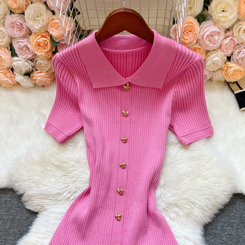 Marque YuooMuoo Fashion robe longue tricotée élégante à patchwork printemps été pour femmes, robe-chemise en pull de luxe, robe de fête pour femme Vestido