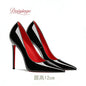 Chaussures pour femme tendance 2026 de luxe à semelles rouges, talons hauts, escarpins à bout pointu et talons aiguilles de 12 cm, confortables pour soirées, robes de cérémonie et mariages.