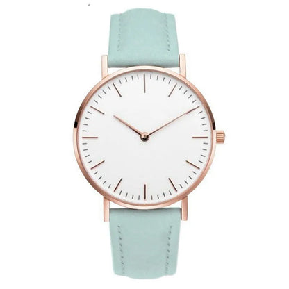 Montre élégante pour femme, simple, nouvelle collection 2023, rose et blanc, bracelet en cuir, montre-bracelet pour femme avec robe, montre féminine décontractée, idée cadeau tendance, Montre Femme