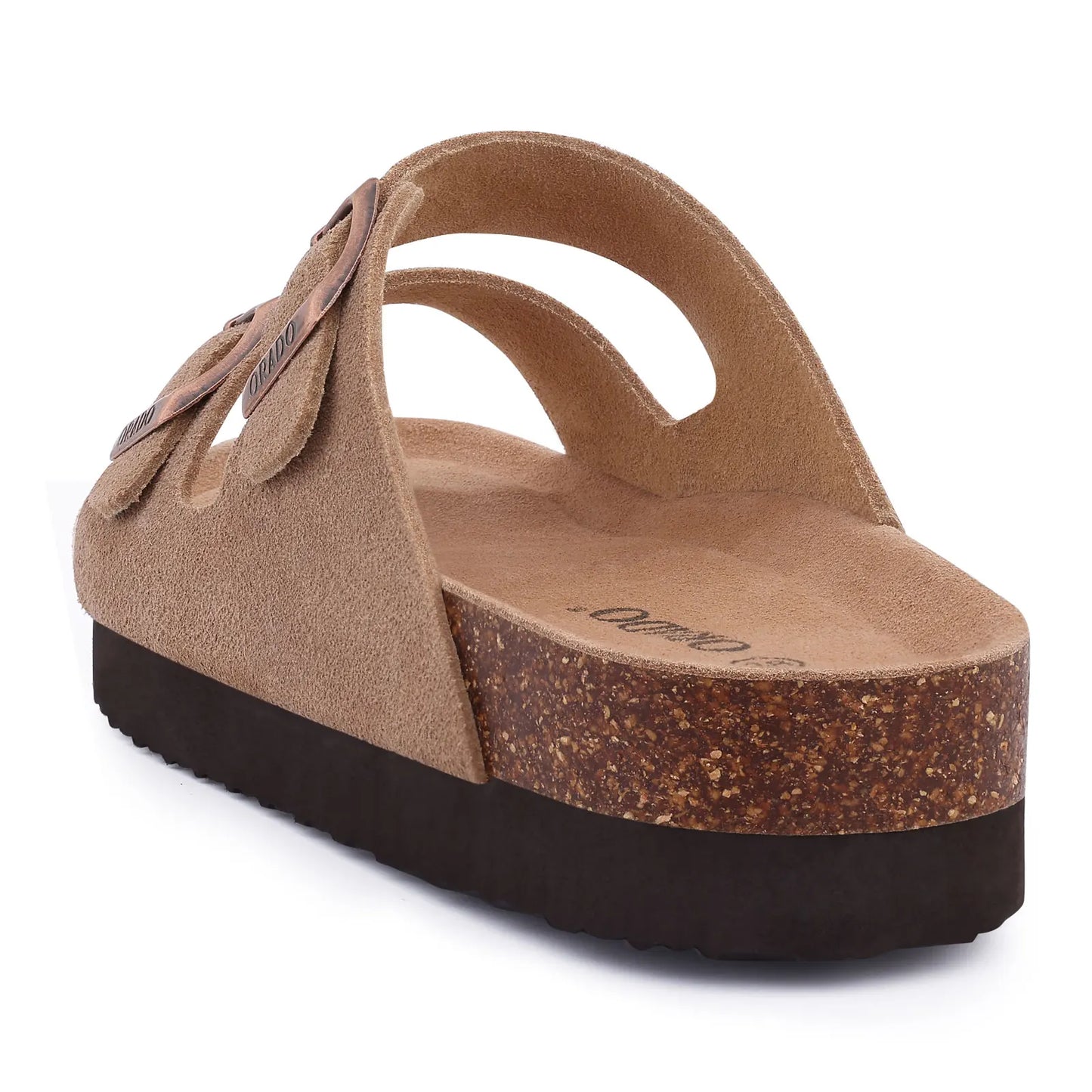 Smile Pop Classic Arizoan Hommes Chaussons en daim Hommes Sabots Sandales en daim de vache d’extérieur antidérapantes avec brides à boucles réglables