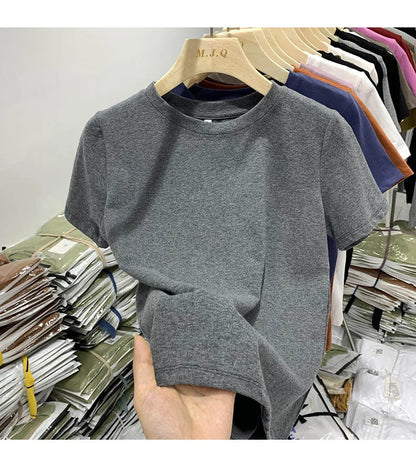 T-shirt pour femme, t-shirt pour filles, vêtements pour femmes, hauts, t-shirt en coton, t-shirt féminin à manches courtes, tee-shirt de printemps, haut sexy Y2K, blanc
