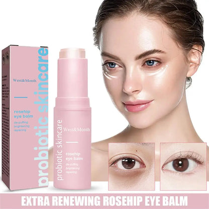 2 pièces pour femmes Baume contour des yeux extra rénovateur à l’églantier hydratant en stick, stick baume liftant et hydratant, estompe les ridules et réduit les poches sous les yeux