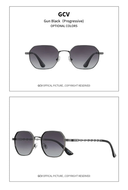 Lunettes de soleil GCV de marque classique rétro pour femmes, monture métallique rectangulaire carrée, verres polarisés, boîte Oculos De Sol Gafas