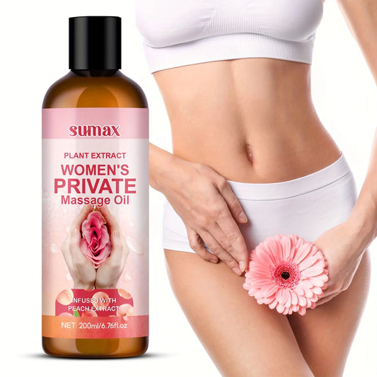 Huile de massage intime pour femmes, parfum pêche, fragrance longue durée, hydratation profonde, formule douce, convient à tous les types de peau