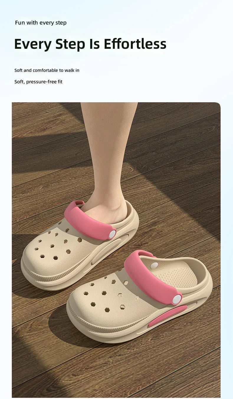 Sabots d’été pour femmes avec jolis charms 3D, sandales de jardin, chaussons de plage légers en EVA souple, chaussures d’extérieur antidérapantes à semelle épaisse et tendance
