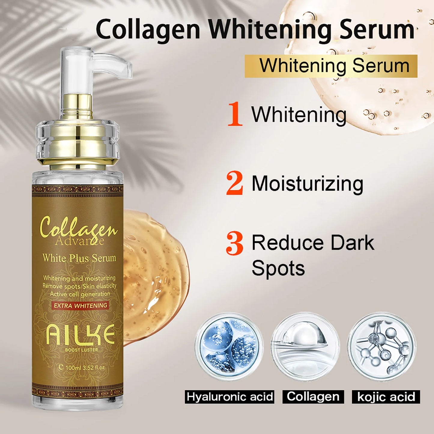 Ensemble de soins de la peau au collagène AILKE pour femmes, hydratant, blanchissant, élimine les taches de rousseur, les taches brunes, les points noirs, kit éclaircissant pour la peau
