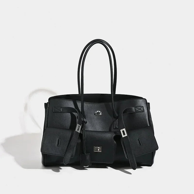 Sac fourre-tout Designer Wings en cuir véritable, sac à bandoulière pour femme de grande capacité pour les trajets quotidiens, sac à main polyvalent de style locomotive luxueux