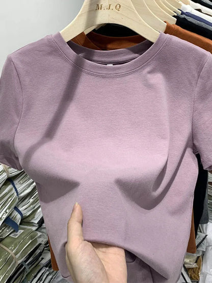 T-shirt pour femme, t-shirt pour filles, vêtements pour femmes, hauts, t-shirt en coton, t-shirt féminin à manches courtes, tee-shirt de printemps, haut sexy Y2K, blanc