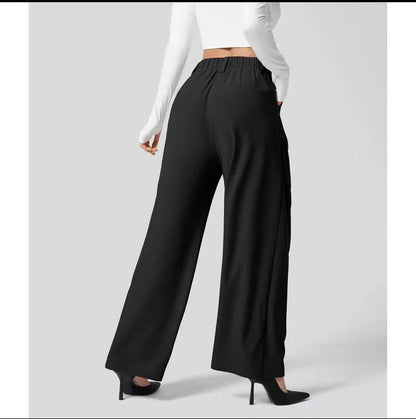 Pantalons pour femmes Pantalons pour femmes à taille haute et jambes larges Pantalons décontractés amples Pantalons droits pour dames de bureau Mode coréenne Pantalons élégants