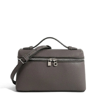 Sac à bandoulière en grain de litchi au style haut de gamme et de niche, mode simple, type boîte à lunch pour femme, exquis mini sac à main porté main et en bandoulière