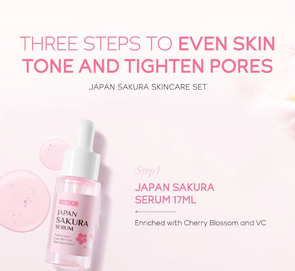 Ensemble de soins de la peau à la vitamine C LAIKOU 3 pièces : crème pour le visage, sérum et crème contour des yeux, hydratant, anti-rides, kit de soins du visage