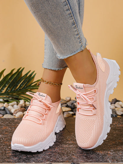 Chaussures de sport décontractées pour femmes avec maille respirante et semelles souples, chaussures de sport polyvalentes
