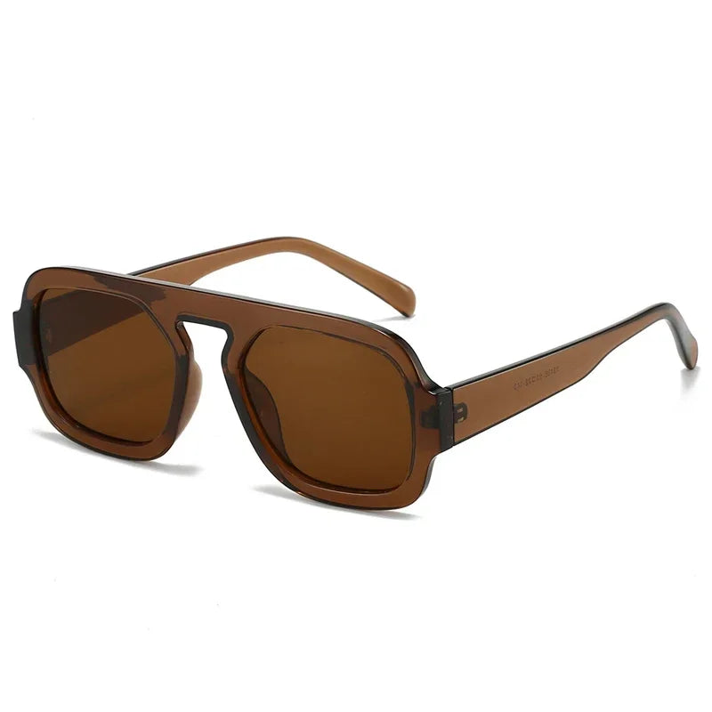 JNPCXI Lunettes de soleil carrées rétro pour femmes, design de marque tendance, verres dégradés UV400, lunettes de soleil punk pour hommes