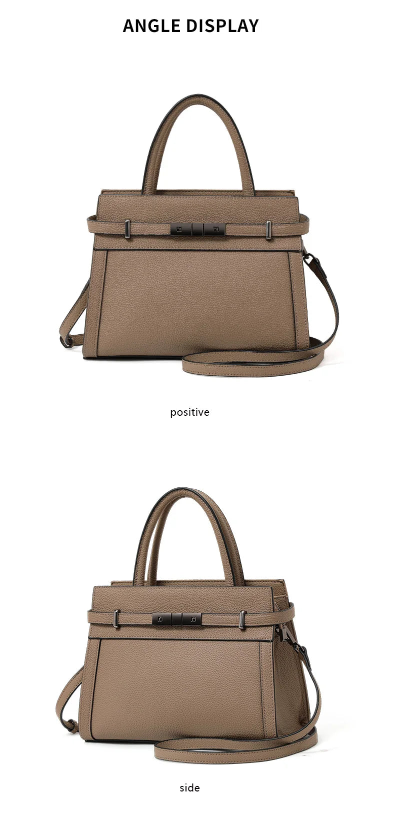 Sac pour femme en cuir véritable en cuir de vachette pleine fleur original, sac cabas simple à porter à la main ou à l’épaule, style professionnel
