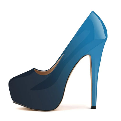 LOSLANDIFEN Escarpins à talons hauts pour femmes 14 cm, bout rond, stilettos, talons femme sexy, chaussures de mariage rouges pour dames, talons plateforme noirs