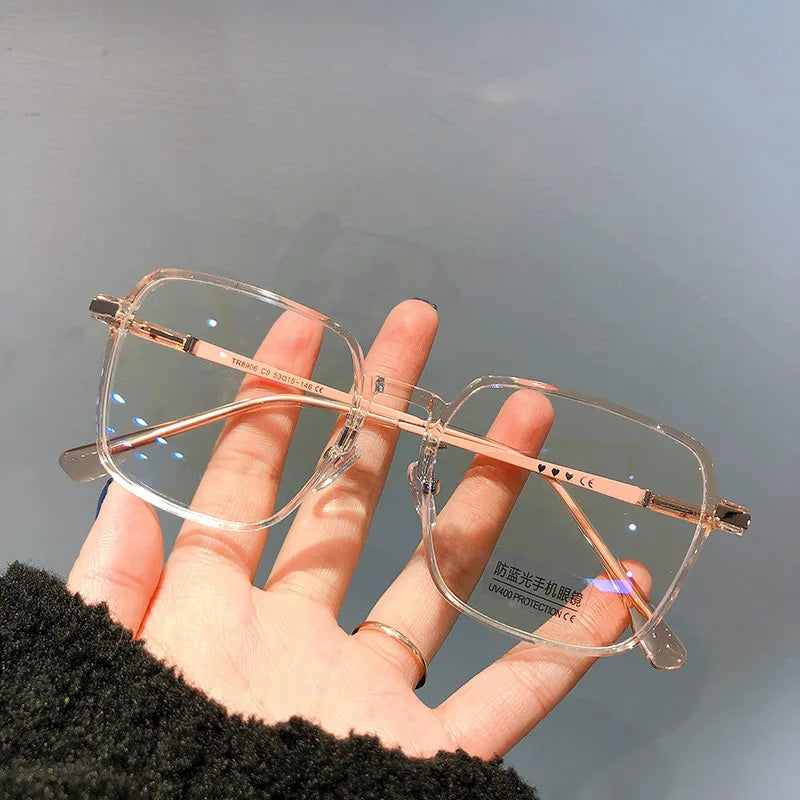 Lunettes de lecture tendance et à la mode pour femmes, anti-lumière bleue, pour la presbytie, lunettes haute définition unisexes avec monture transparente