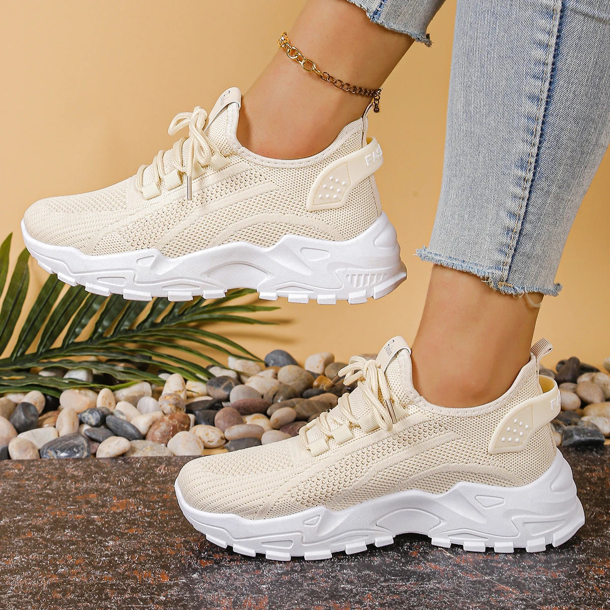 Chaussures de sport décontractées pour femmes avec maille respirante et semelles souples, chaussures de sport polyvalentes