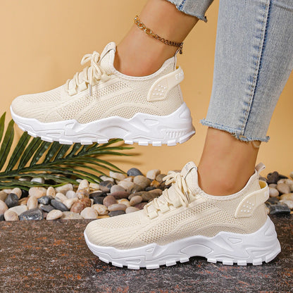Chaussures de sport décontractées pour femmes avec maille respirante et semelles souples, chaussures de sport polyvalentes