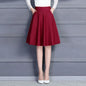 Jupes pour femmes populaires M-3XL jupe mi-longue plissée unie avec poches, taille élastique, tendance, facile à assortir, style femme de bureau, douce pour la peau, élégante