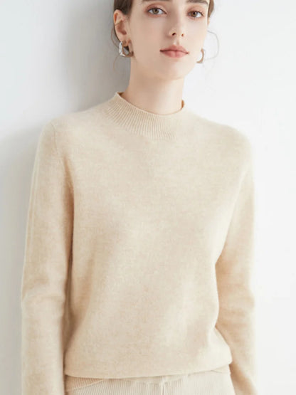 AOSSVIAO 2026 Automne Hiver pull à col montant factice uni pour femmes, pull en maille décontracté pour femmes, vêtements féminins basiques, hauts doux de base