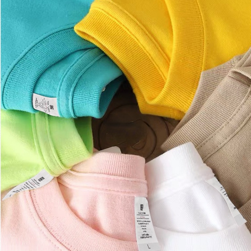 Bornladies Summer T-shirt femme 100 % coton, basique, tendance, uni, manches courtes, haut à superposer ample, 230 g/m², hauts et chemises