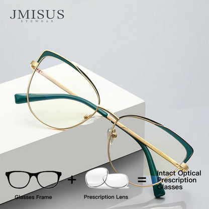 Lunettes de vue photochromiques œil de chat pour femmes JMISUS Fashion, monture papillon personnalisée, lunettes progressives anti-lumière bleue