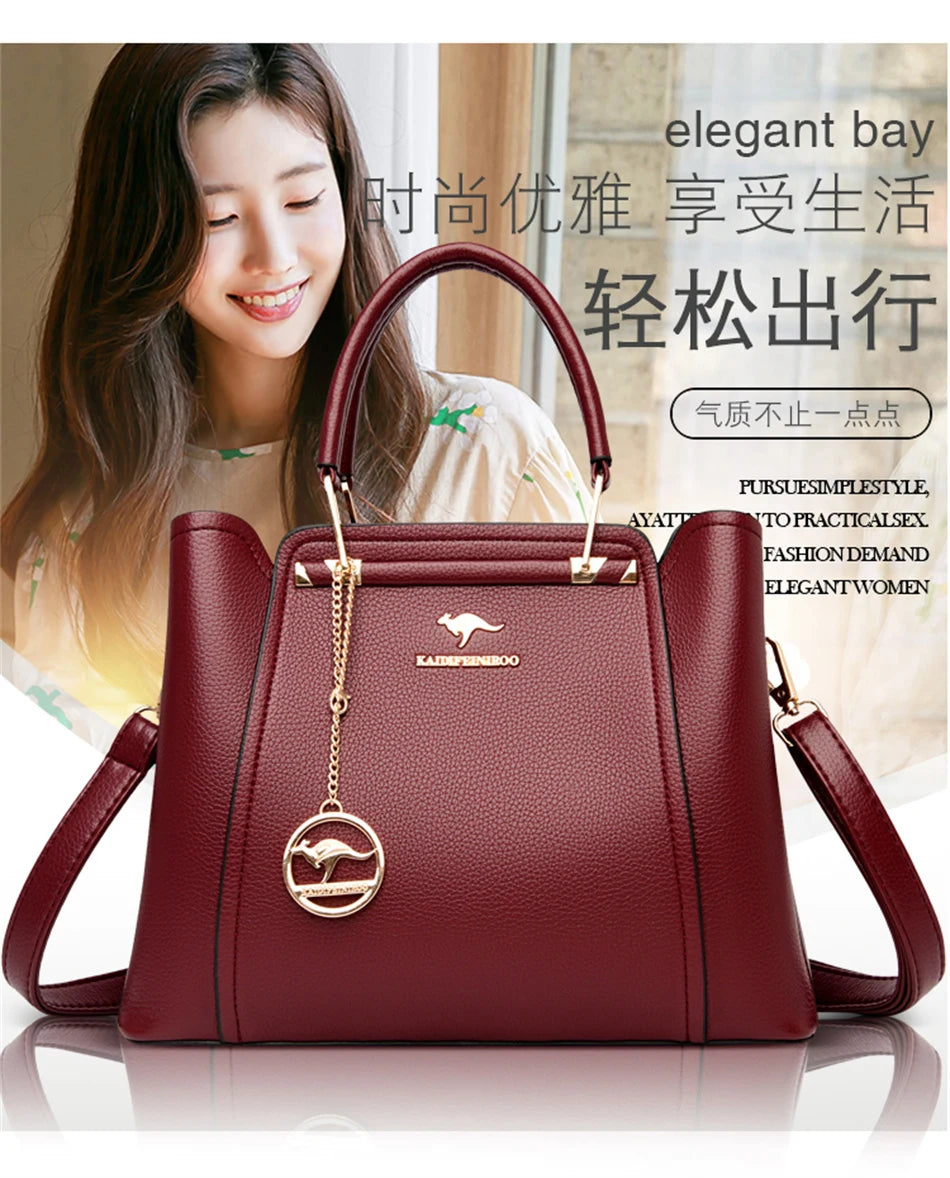 Sac bandoulière de luxe pour femme 2024, designer à 3 couches, grand sac à main en cuir à grande capacité pour femme, sac shopper de marque, sac fourre-tout messager.