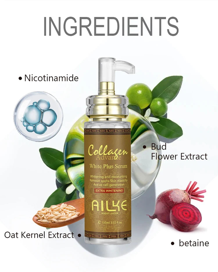 Ensemble de soins de la peau au collagène AILKE pour femmes, hydratant, blanchissant, élimine les taches de rousseur, les taches brunes, les points noirs, kit éclaircissant pour la peau