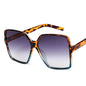 Lunettes de soleil oversize pour femme, dégradées, en plastique, de marque créateur, lunettes de soleil féminines UV400
