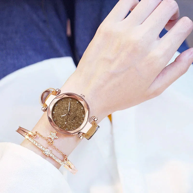 Nouvelle montre-bracelet de luxe à strass pour femme, montre ciel étoilé, montre-bracelet pour dames, Relogio Feminino, Reloj Mujer, Montre Femme, Horloge