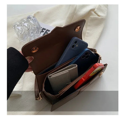 Sac à bandoulière en cuir PU pour femmes, sac à main, sac bandoulière tendance, sac vintage porté sous le bras, cartable carré