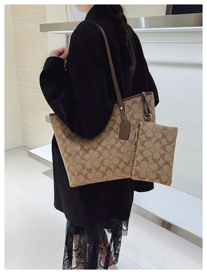 Sac à main de luxe pour femme de créateur à une épaule, imprimé vintage mode parisienne, grand sac fourre-tout portable à grande capacité, pochette, sac à main.