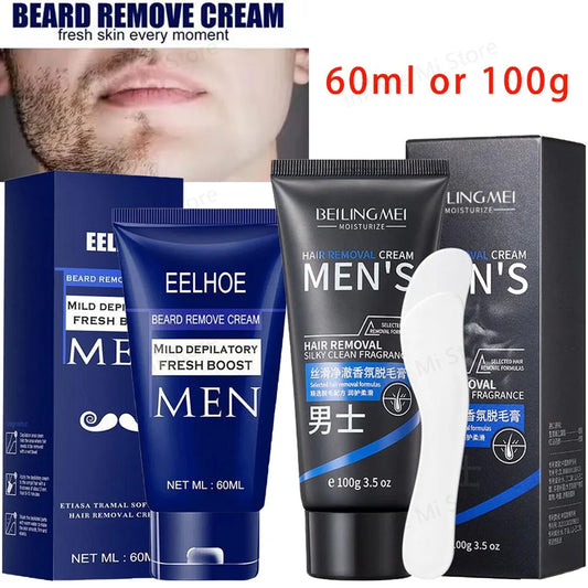 Crème dépilatoire pour hommes et femmes, indolore, lisse et rafraîchissante, redessine la confiance en soi, profitez d’une peau soyeuse, 60 ml/100 g