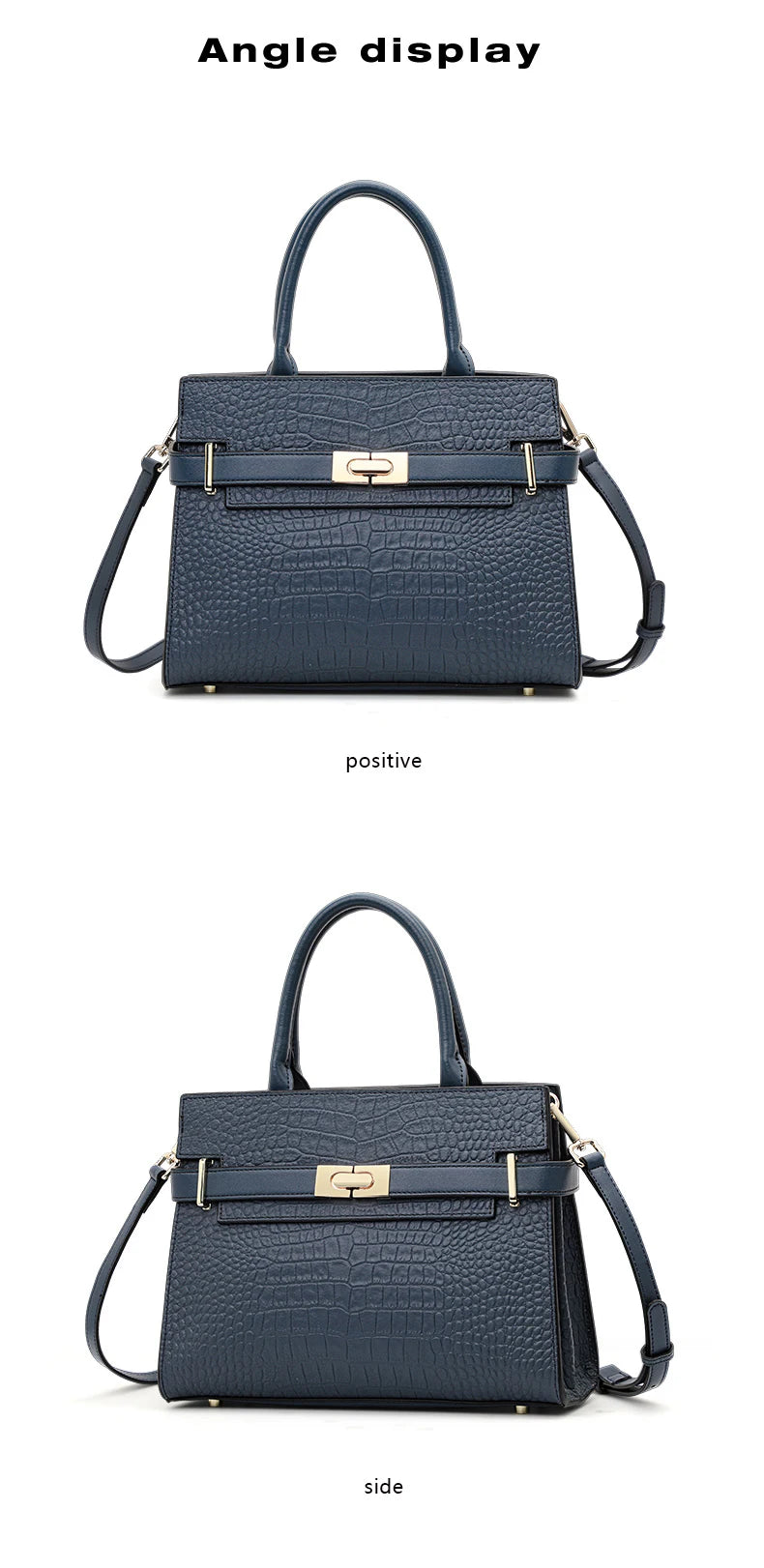 Sac à main pour femme en cuir véritable de vachette, convertible en port bandoulière et épaule, avec foulard en soie, sac fourre-tout à motif crocodile