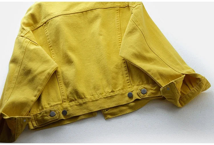 Veste en jean classique pour femmes Jeans 2023 vestes en jean boyfriend pour femmes manteau oversize ample veste femme violet blanc jaune femme