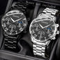 Ensemble de 1/2 pièces de montres décontractées en cuir pour couple, mode tendance, montres-bracelets à quartz pour femmes avec cadran simple, montre habillée, montre femme