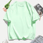 T-shirt femme Y2K 100 % coton, t-shirt décontracté de couleur unie, col rond, hauts d’été pour femmes, mode oversize, sportswear féminin tendance.