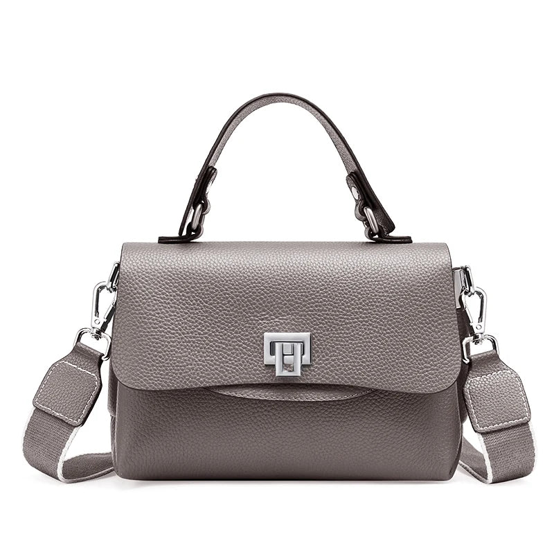 Sac à main Zency pour femme en cuir véritable avec poignée supérieure, style enveloppe simple et tendance, sac à bandoulière de marque de luxe, petit sac bandoulière croisé pour femme