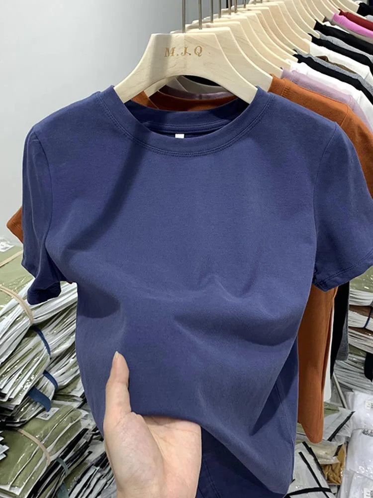 T-shirt pour femme, t-shirt pour filles, vêtements pour femmes, hauts, t-shirt en coton, t-shirt féminin à manches courtes, tee-shirt de printemps, haut sexy Y2K, blanc
