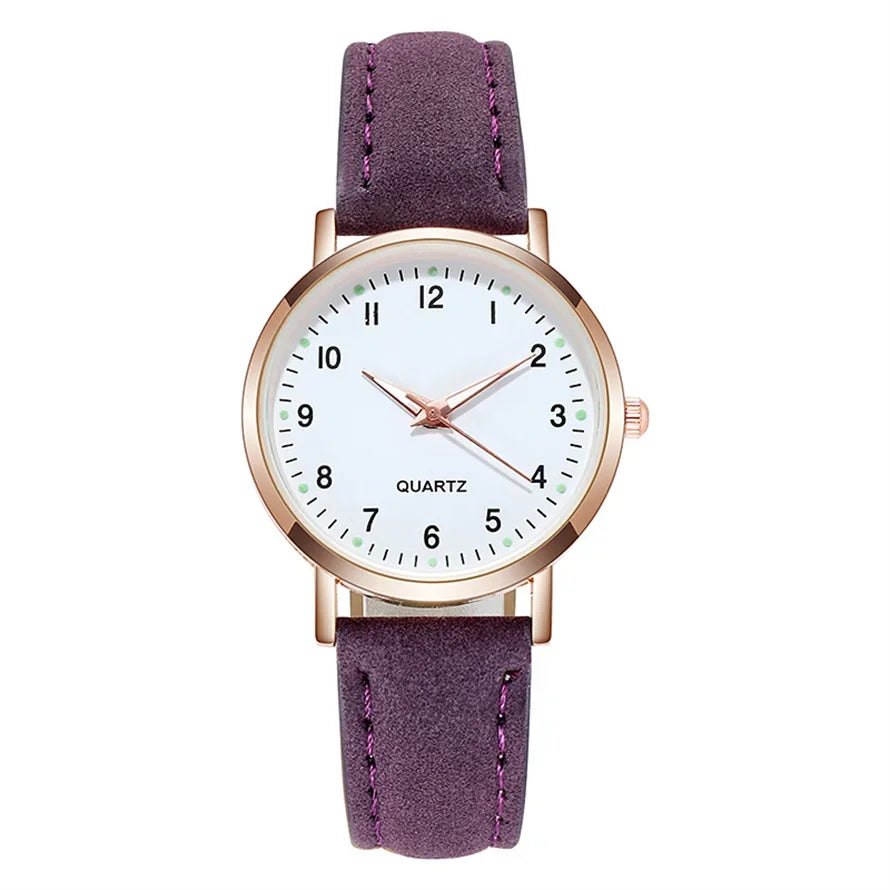 Montres-bracelets pour femmes Montre Femme Montres pour femmes Bracelet en cuir lumineux Montre simple Montre élégante à la mode Montre à quartz Reloj Mujer