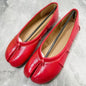 Chaussures plates de ballet pour femmes à bout fendu, chaussures tabi tendance, mocassins décontractés à enfiler, espadrilles en cuir plissé pour femmes, zapatillas mujer