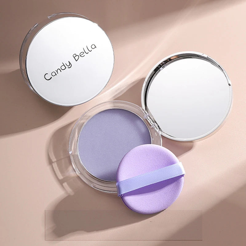 1PC Bonbon Bella Violet Crème à Poudre Respectueuse de la Peau Aspect Naturel du Visage Longue Tenue Contrôle du Sébum Poudre de Contouring Cosmétique
