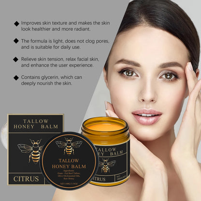 Lotion corporelle apaisante à la crème de miel et suif de bœuf, éclaircissante, atténuant les taches brunes, réduisant la mélanine, raffermissante, non grasse, hydratation durable.