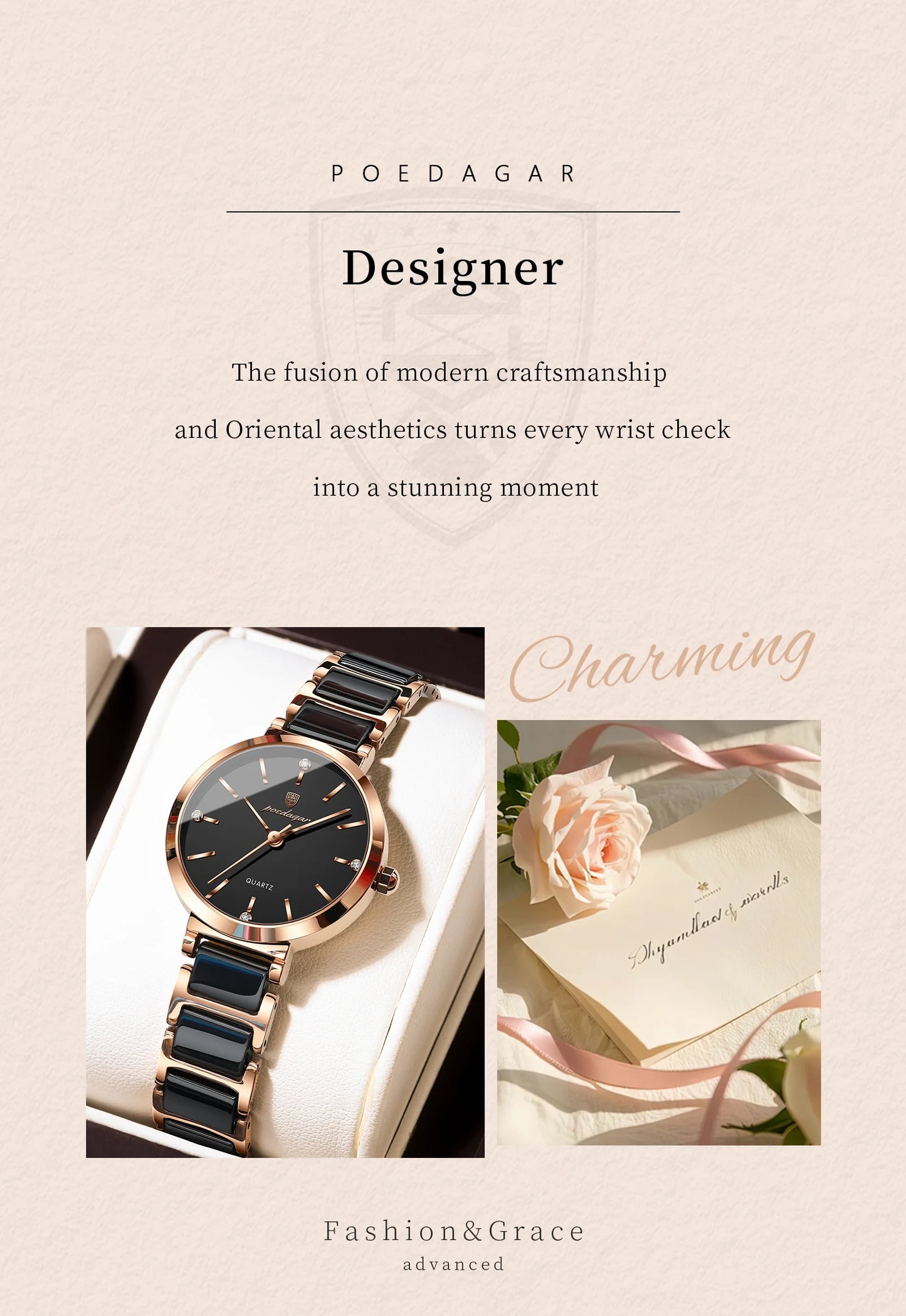POEDAGAR Montre de luxe haut de gamme avec diamants pour femme, haute qualité, étanche, montre à quartz pour dames en acier inoxydable, montre féminine + boîte